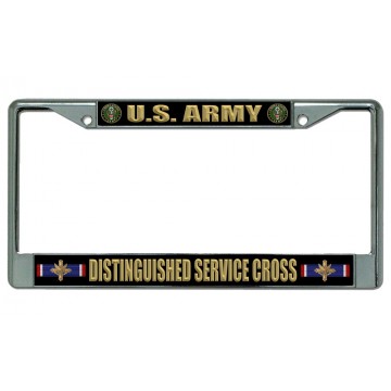 U.S. Army Distinguished Service Cross Chrome License Plate Frame