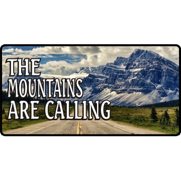 The Mountains Are Calling Photo License Plate