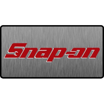 Snap-On Red Logo 3D Look Flat Photo License Plate