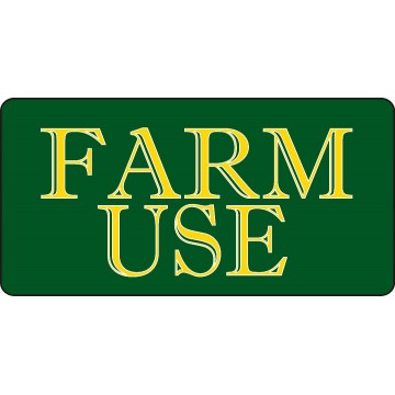 Farm Use On Green Photo License Plate
