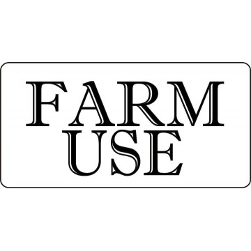 Farm Use On White Photo License Plate