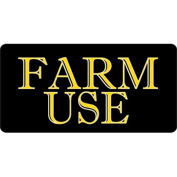 Farm Use On Black #2 Photo License Plate