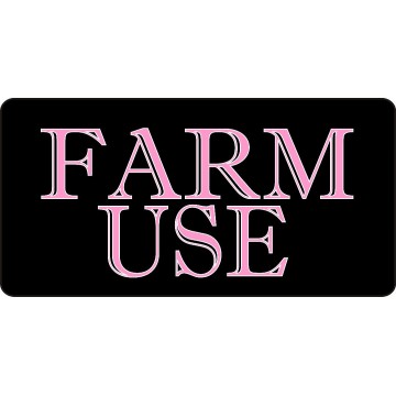 Farm Use On Black #3 Photo License Plate