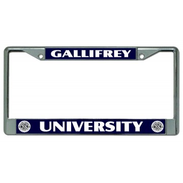 Gallifrey University Chrome License Plate Frame