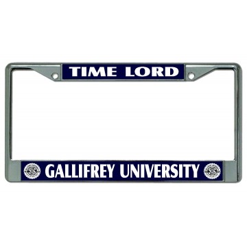 Time Lord Gallifrey University Chrome License Plate Frame