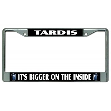 Tardis It's Bigger On The Inside Chrome License Plate Frame