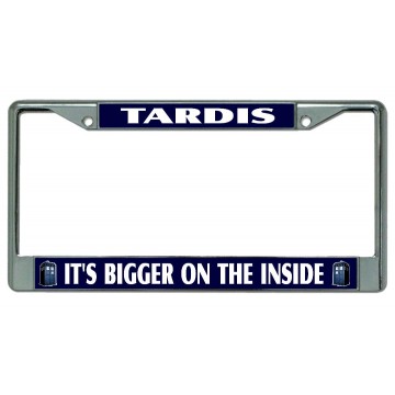 Tardis It's Bigger On The Inside #2 Chrome License Plate Frame