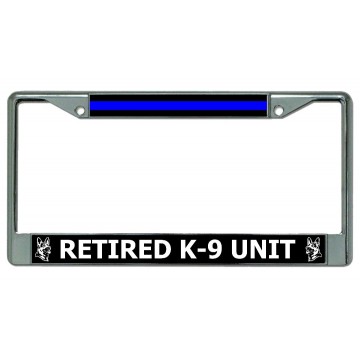 Retired K-9 Unit Chrome License Plate Frame