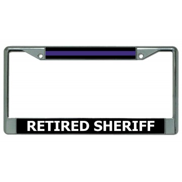 Retired Sheriff Chrome License Plate Frame
