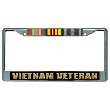 Vietnam Veteran Chrome License Plate Frame