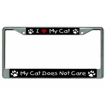 I Heart My Cat … Chrome License Plate Frame