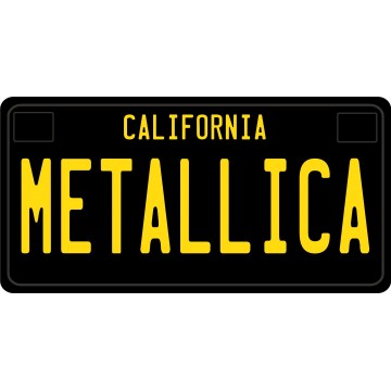 Metallica California Photo License Plate