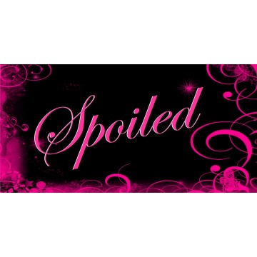 Spoiled Pink Design Photo License Plate