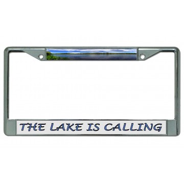 The Lake Is Calling Chrome License Plate Frame