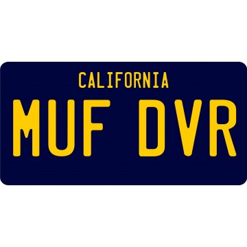 MUF DVR California Replica Photo License Plate