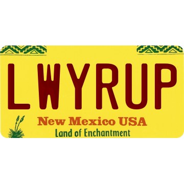 LWYRUP New Mexico Photo License Plate
