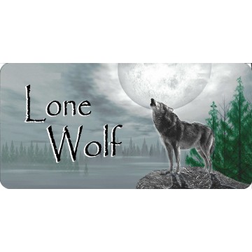 Lone Wolf Howling Photo License Plate