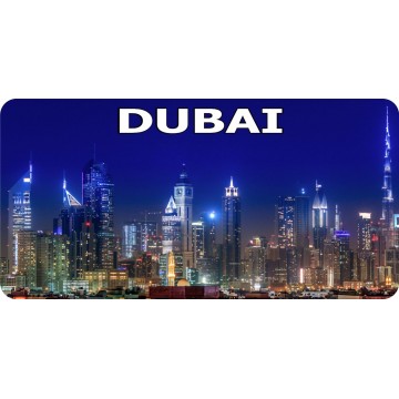 Dubai Skyline Photo License Plate