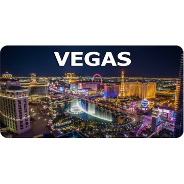 Vegas Skyline Photo License Plate