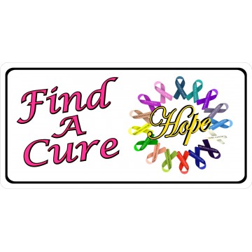 Find A Cure Multi Ribbon Photo License Plate