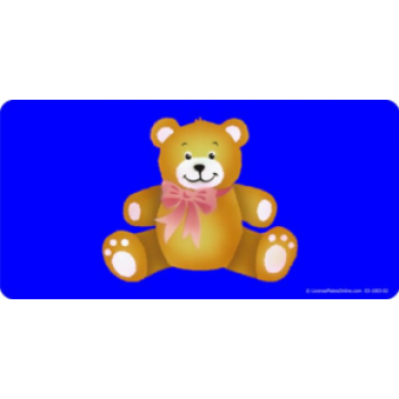 Teddy Bear On Blue Photo License Plate 