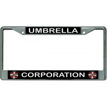 Umbrella Corporation Chrome License Plate Frame