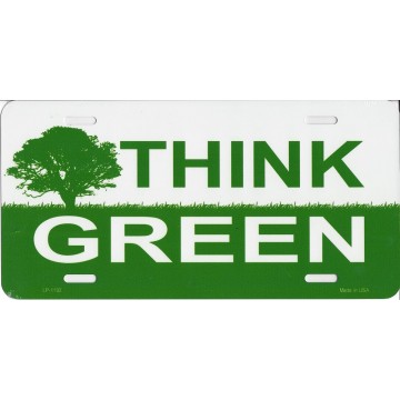 Think Green Metal License plate