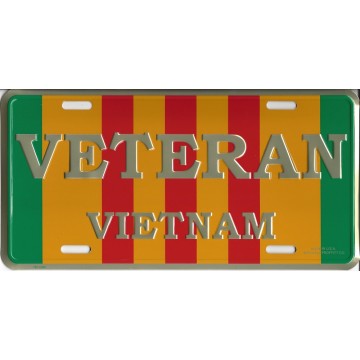 Vietnam Veteran Metal License Plate