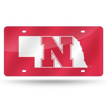 Nebraska Cornhuskers Red Laser License Plate