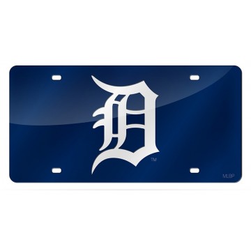Detroit Tigers Blue Laser White "D" License Plate