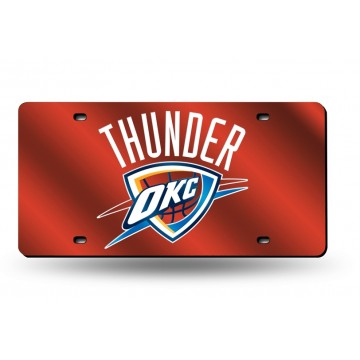 Oklahoma City Thunder Orange Laser License Plate