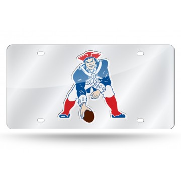 New England Patriots AFL Retro Silver Laser License Plate