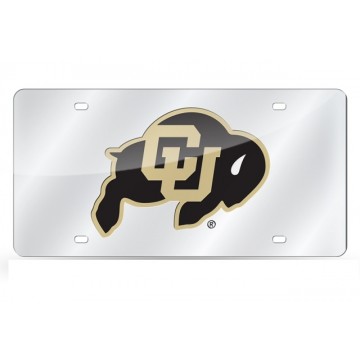 Colorado Buffaloes Silver Laser License Plate 