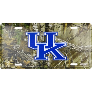 Kentucky Wildcats Woodland Metal License Plate