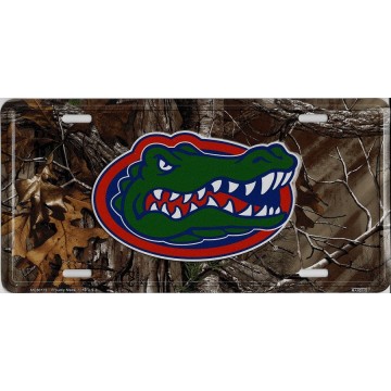 Florida Gators Woodland Metal License Plate