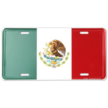 Mexico Flag Metal License Plate