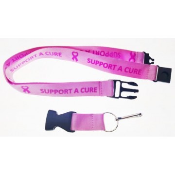Support A Cure Pink Lanyard With Neck Safety Latch