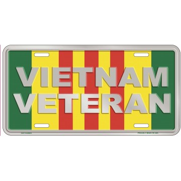 Vietnam Veteran Metal License Plate