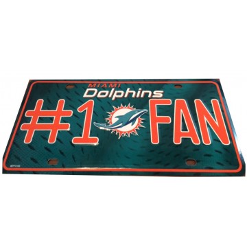 Miami Dolphins #1 Fan Metal License Plate