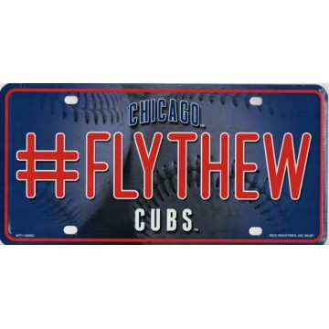 Chicago Cubs #FlyTheW Metal License Plate
