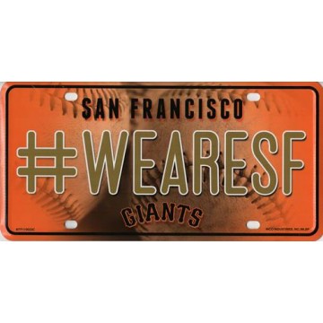 San Francisco Giants #WeAreSF Metal License Plate