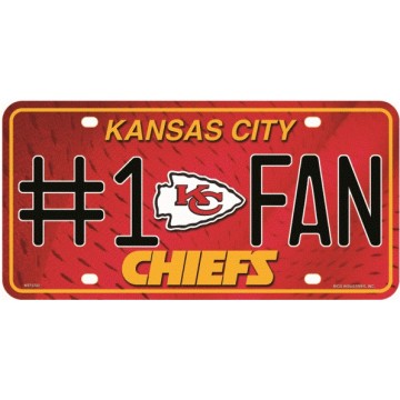 Kansas City Chiefs #1 Fan License Plate