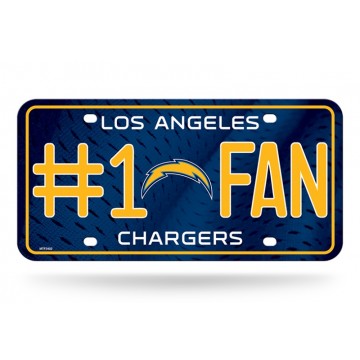 Los Angeles Chargers #1 Fan Metal License Plate 