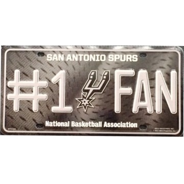 San Antonio Spurs #1 Fan Metal License Plate