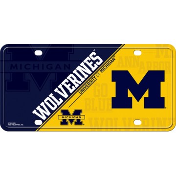 Michigan Wolverines Metal License Plate 