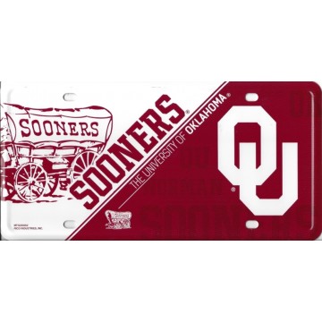Oklahoma Sooners Metal License Plate