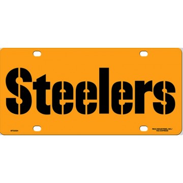 Pittsburgh Steelers Yellow Metal License Plate