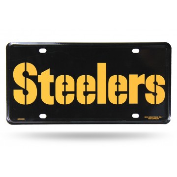 Pittsburgh Steelers Wordmark Metal License Plate