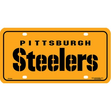 Pittsburgh Steelers Yellow Metal License Plate #2