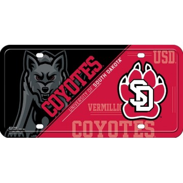South Dakota Coyotes Metal License Plate 